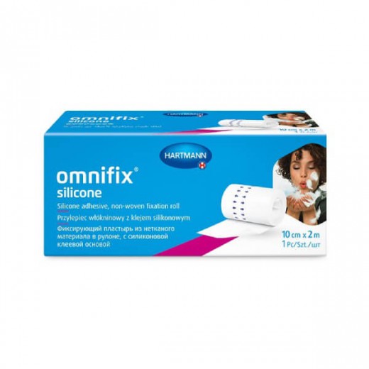 Omnifix Silicone, przylepiec włókninowy z silikonem, wodoodporny, 10 cm x 2 m, 1 sztuka