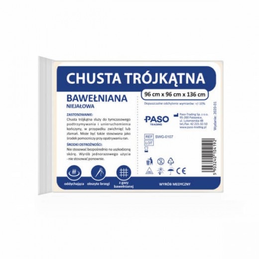 Chusta trójkątna, bawełniana, niejałowa Paso, 1 sztuka