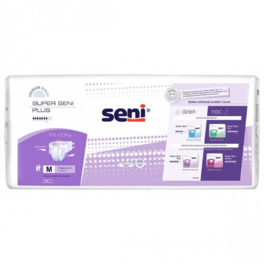 Pieluchomajtki Super Seni Plus, M, 75cm - 110cm, 30 sztuk