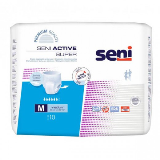 Seni Active Super, Majtki chłonnne, M, 80-110cm, 10 sztuk