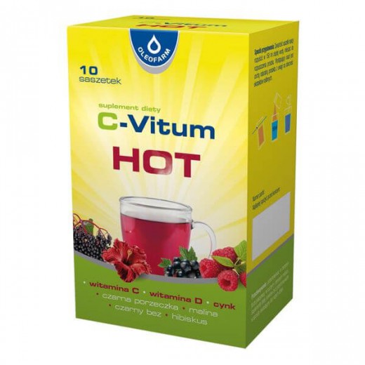 C-Vitum Hot, witamina C + witamina D + cynk, 10 saszetek