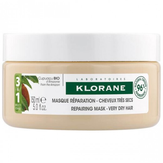 Klorane, maska z organicznym masłem Cupuacu do włosów bardzo suchych i zniszczonych, 150 ml