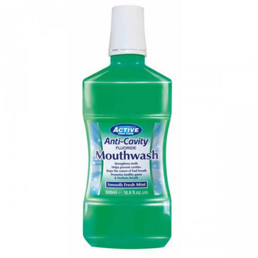 Beauty Formulas, Active Oral Care, płyn do płukania jamy ustnej, Świeża Mięta z fluorem, 500 ml