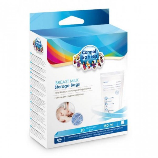 Canpol Babies, torebki do przechowywania pokarmu, 150 ml x 20 sztuk