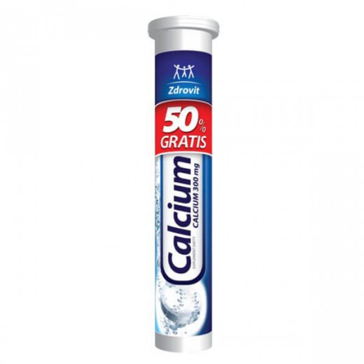 Zdrovit Calcium 300mg, smak cytrynowy, 20 tabletek musujących