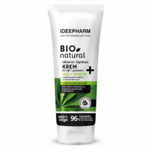 BioNatural Krem regenerująco-kojący do rąk i paznokci z olejem konopnym, 100ml
