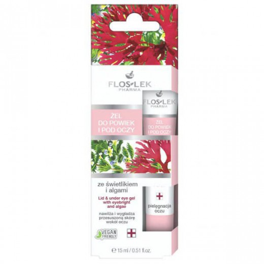 Flos-Lek Pharma, Żel do powiek i pod oczy ze świetlikiem i algami, 15 ml