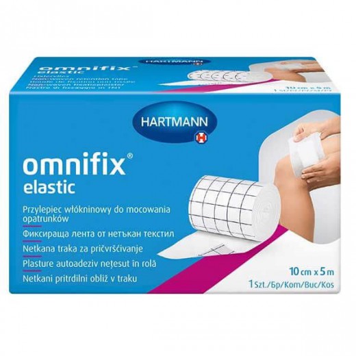Omnifix Elastic, przylepiec włókninowy do mocowania opatrunków, 10cm x 5m, 1 sztuka