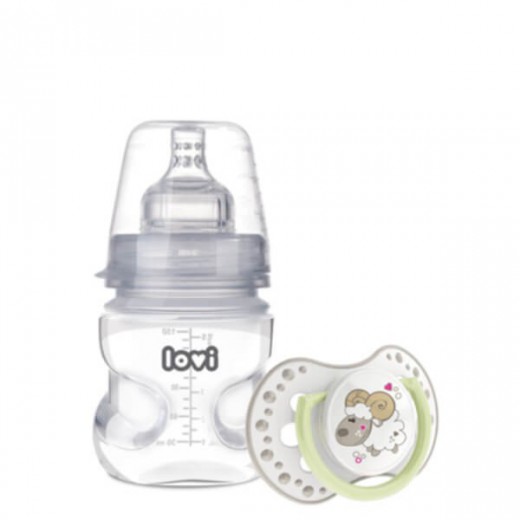 Lovi Zestaw Niezaburzający Odruchu Ssania, Smoczek + Butelka, 150 ml