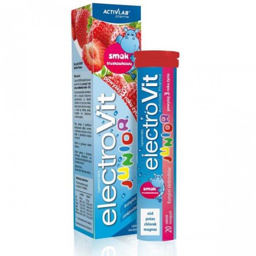 ElectroVit Junior, smak truskawkowy, 20 tabletek musujących