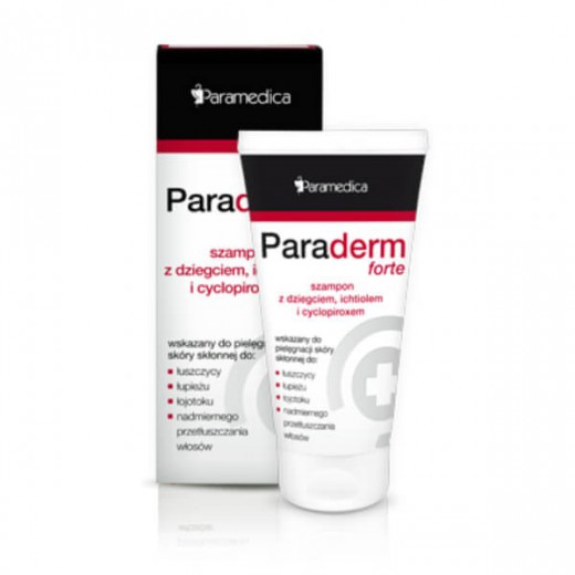 Paramedica Paraderm Forte Szampon z dziegciem, ichtiolem i cyclopiroxem, 150g