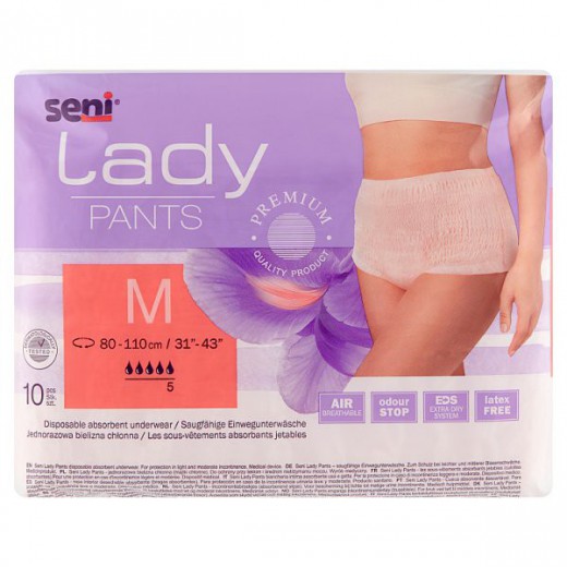 Seni Lady Pants, majtki chłonne, Medium, 10 sztuk