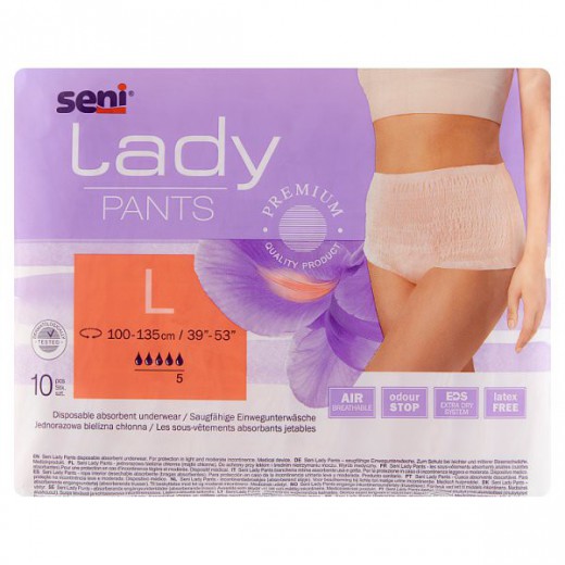 Seni Lady Pants, majtki chłonne, Large, 10 sztuk