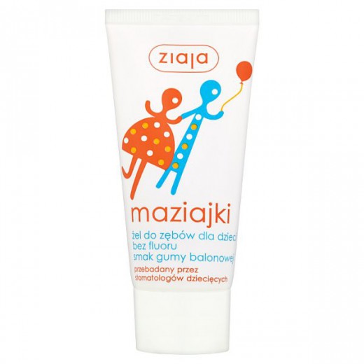Ziaja Maziajki, żel do mycia zębów dla dzieci od 2 lat, smak gumy balonowej, 50 ml