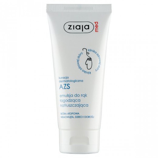 Ziaja Med, Kuracja Dermatologiczna AZS, emulsja do rąk łagodząco-natłuszczająca, 100 ml