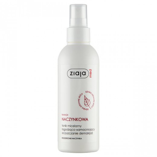 Ziaja Med Kuracja naczynkowa, tonik micelarny łagodząco-wzmacniający, oczyszczanie i demakijaż, spray, 200 ml