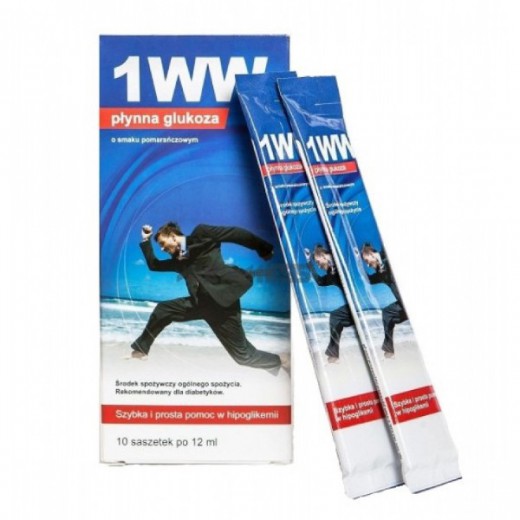 Płynna glukoza 1 WW o smaku pomarańczowym, 10 saszetek/12ml
