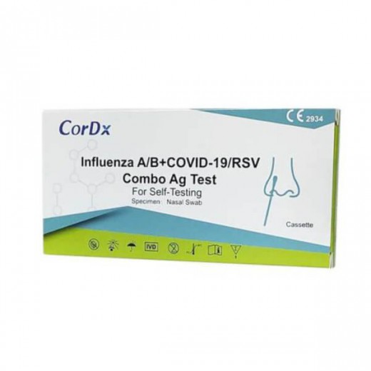 Test Grypa A/B, COVID-19, RSV, Test Combo Ag 4w1 domowy, 1 sztuka
