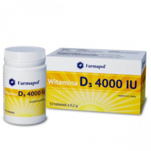 Witamina D3 4000 j.m., Farmapol, 50 tabletek