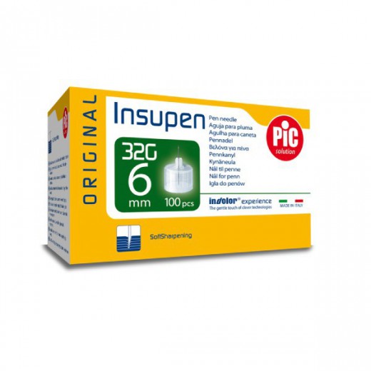Igły do penów insulinowych, Insupen, 32G 0,23 x 6mm, 100 sztuk