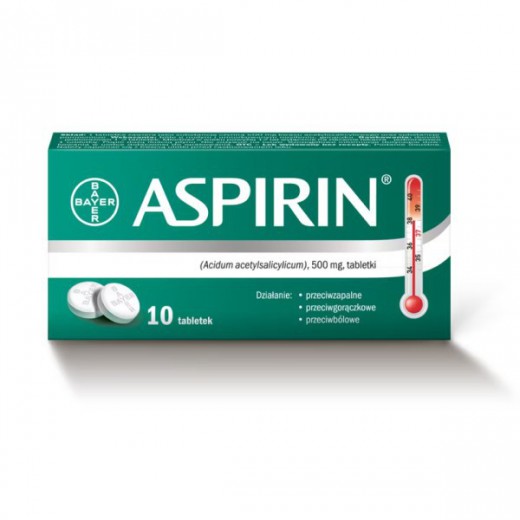Aspirin 500 mg, 10 tabletek (import równoległy Delpharma)