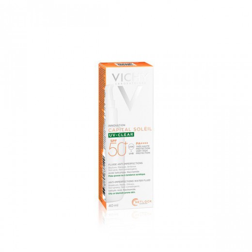 Vichy Capital Soleil UV-Clear, fluid przeciw niedoskonałościom, SPF 50+, 40 ml