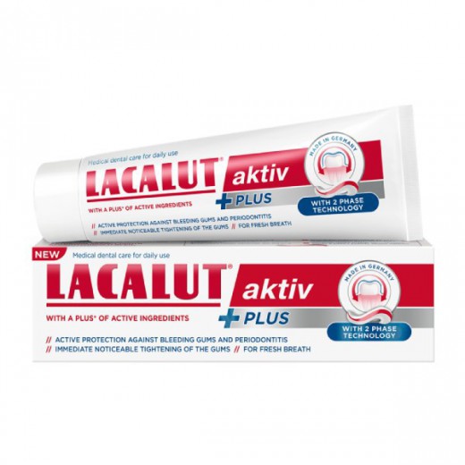 Lacalut Aktiv Plus, pasta do zębów, 75 ml