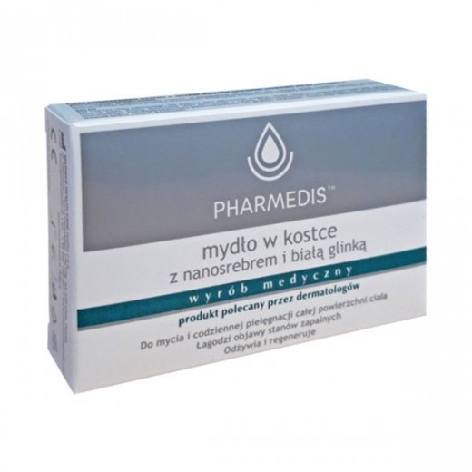 Pharmedis mydło w kostce z nanosrebrem i białą glinką, 100 g