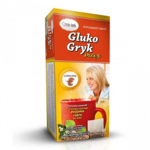 Gluko-Gryk Max, mieszanka ziołowa z liściem morwy białej i łuską gryki, 2,5 g x 60 saszetek