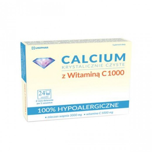 Calcium krystalicznie czyste z witaminą C1000, 24 saszetki