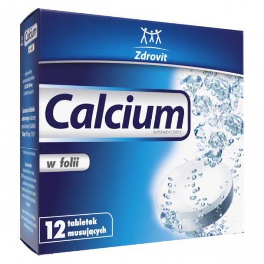 Zdrovit Calcium w folii, 12 tabletek musujących
