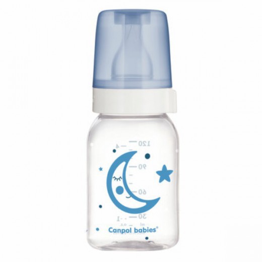 Canpol, butelka szklana, ze smoczkiem rozmiar 1-wolny, 3-6 miesiąca, 120 ml