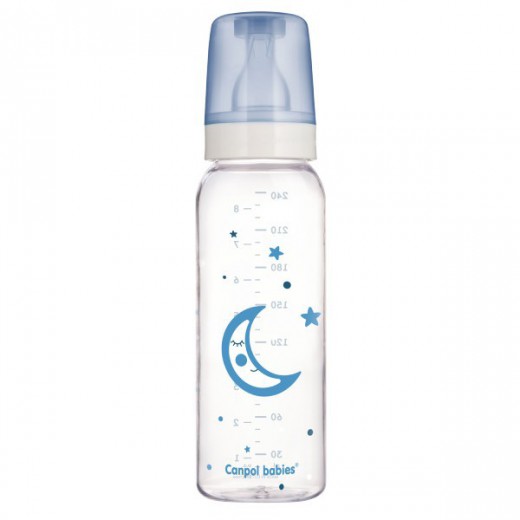 Canpol Babies Basic, butelka szklana ze smoczkiem, rozmiar 3-szybki, Teddy Friend, od 12 miesiąca, 240 ml