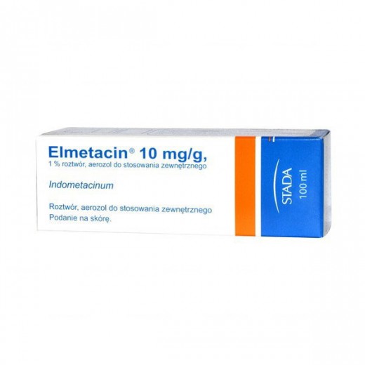 Elmetacin 10 mg/ g, aerozol do stosowania zewnętrznego na skórę, roztwór, 100 ml (import równoległy Inpharm)