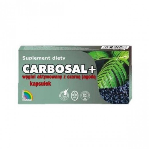 Carbosal+, Węgiel z czarną jagodą, 20 kapsułek