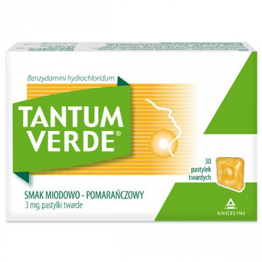 Tantum Verde 3 mg, smak miodowo-pomarańczowy, 30 pastylek