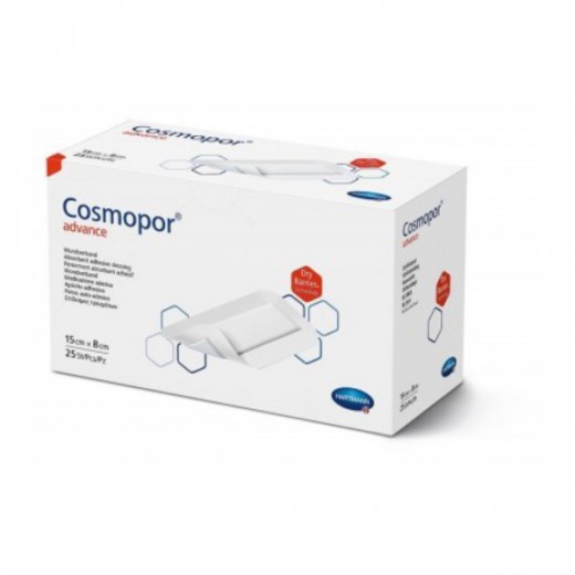 Opatrunki jałowe Cosmopor Advance, 15cm x 8cm, 25 sztuk