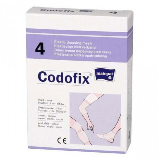 Matopat Codofix 4, elastyczna siatka opatrunkowa, podudzie, kolano, niejałowa, 4 cm x 1 m, 1 sztuka