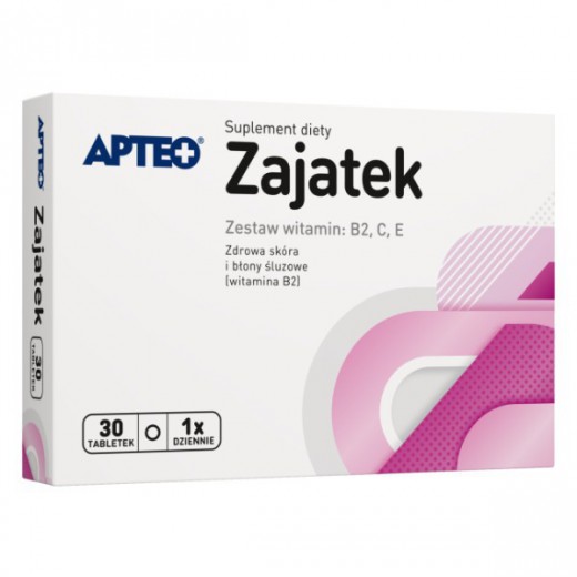 Zajatek witamina B2 + C + E, Apteo, 30 tabletek