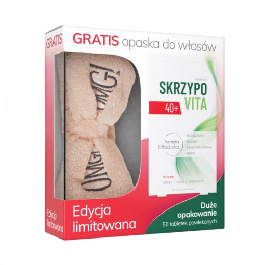 Skrzypovita 40+, 56 tabletek powlekanych + opaska do włosów gratis