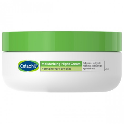 Cetaphil, krem nawilżający do twarzy z kwasem hialuronowym, na noc, 48 ml