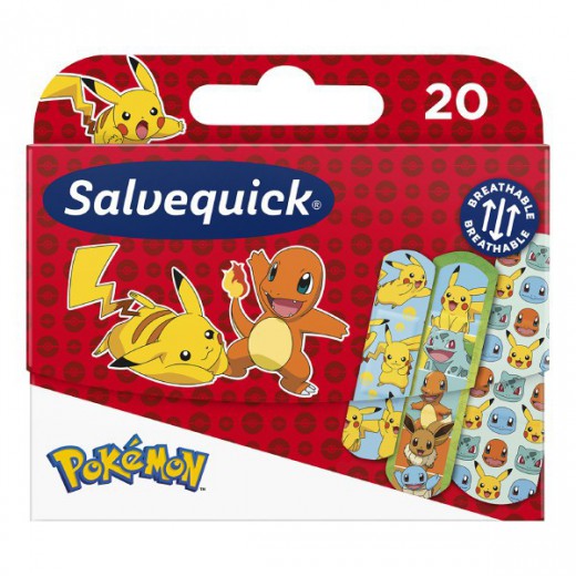 Salvequick, plastry z opatrunkiem, Pokemon, 20 sztuk