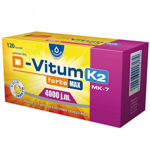 D-Vitum Forte Max 4000 j.m. K2 MK-7, 120 kapsułek