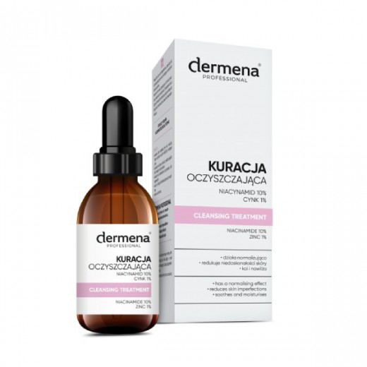 Dermena Professional, kuracja oczyszczająca niacynamid 10% + cynk 1%, skóra tłusta, mieszana, z niedoskonałościami, 20 ml