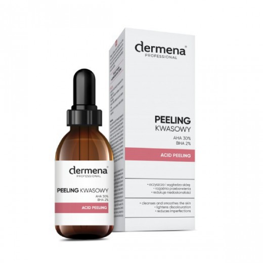 Dermena Professional, peeling kwasowy AHA 30% + BHA 2%, każdy rodzaj skóry, 20 ml
