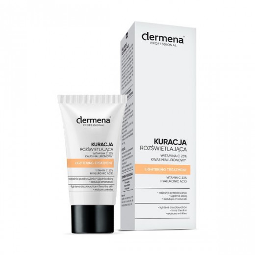 Dermena Professional, kuracja rozświetalająca z witaminą C 23% + kwasem hialuronowym, każdy rodzaj skóry, 20 ml