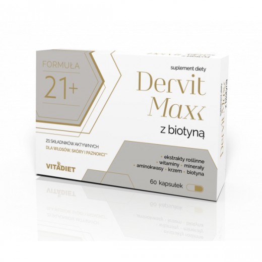 Dervit Max z biotyną, 60 kapsułek