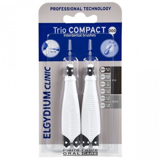 Elgydium, szczoteczki międzyzębowe, Clinic Trio Compact, 000, 2 sztuki