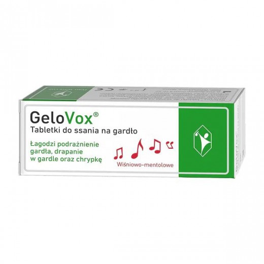 Gelovox wiśniowo-mentolowy na gardło, 10 tabletek do ssania