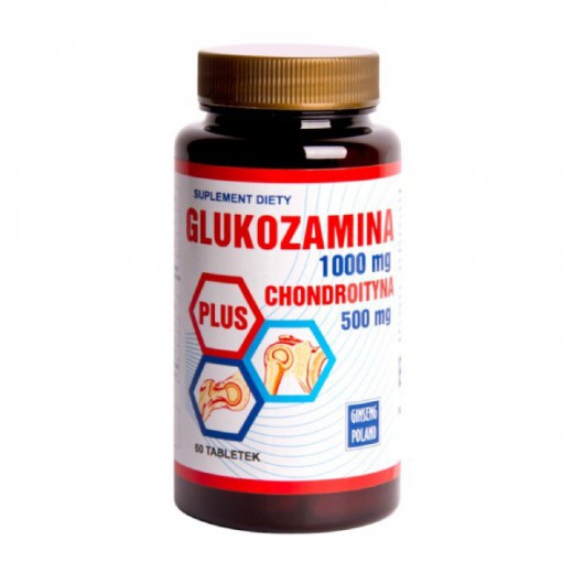 Ginseng, Glukozamina 1000 mg + Chondroityna 500 mg, 60 tabletek